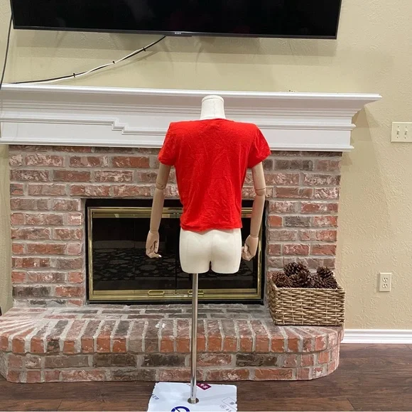 Madewell bright red wrap v neck tie top / XS / NWOT - Picture 9 of 12